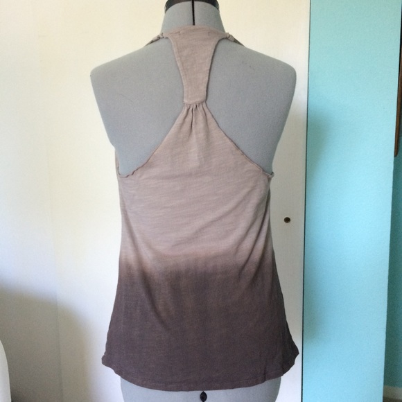 Gray Ombré Cowl Neck Loose Workout Tank Top Size S - Picture 3 of 7